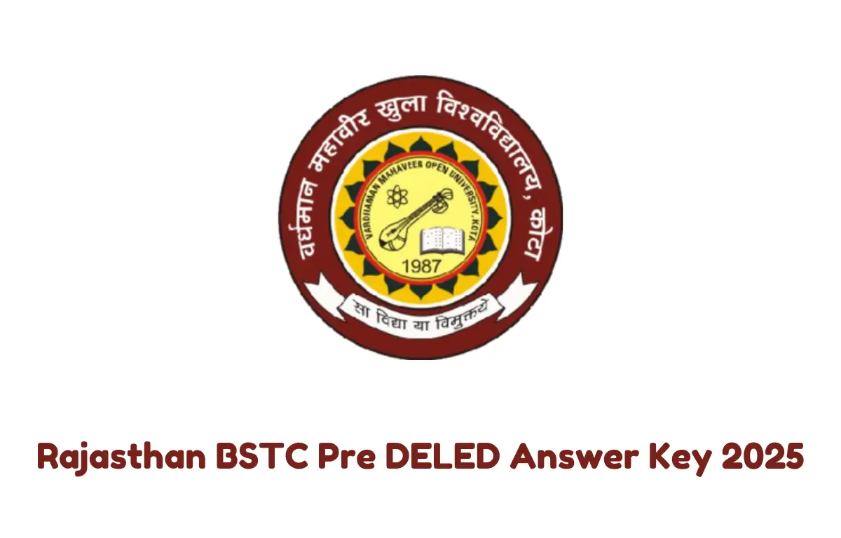 Rajasthan BSTC Answer Key 2025, Pre DELED Response Sheet PDF